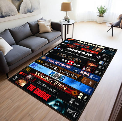 Retro Horror Movie VHS Rug