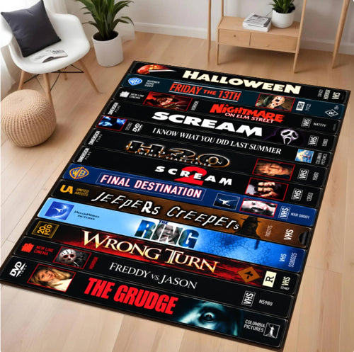 Retro Horror Movie VHS Rug