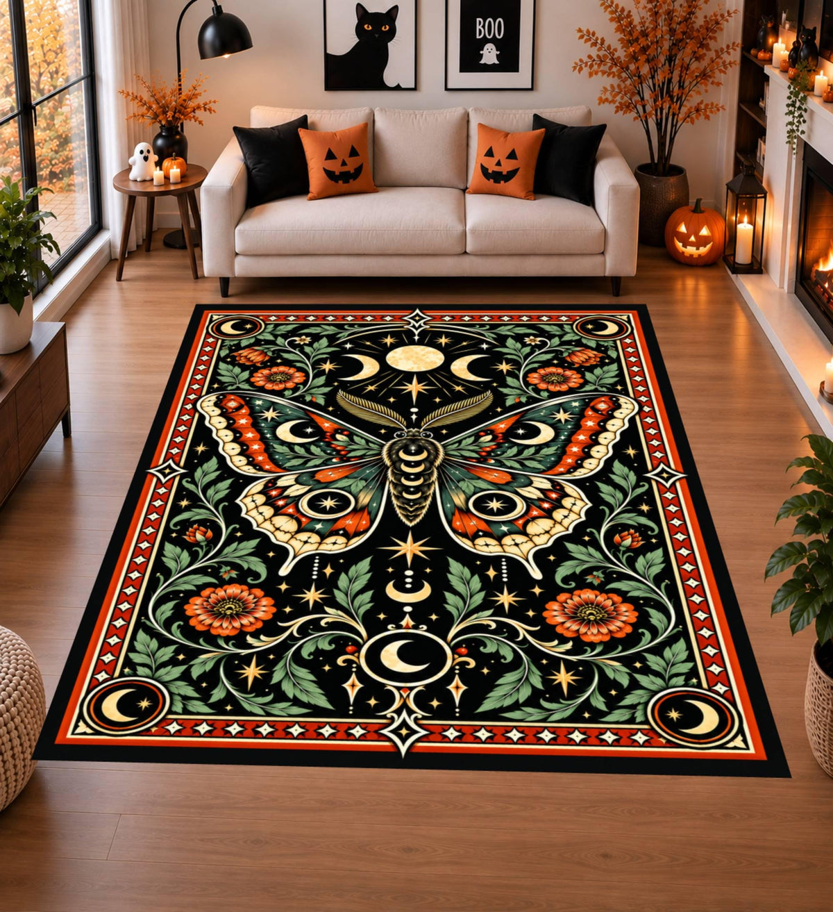 Halloween Moth Rug