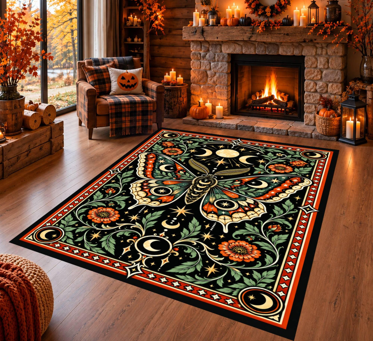 Halloween Moth Rug