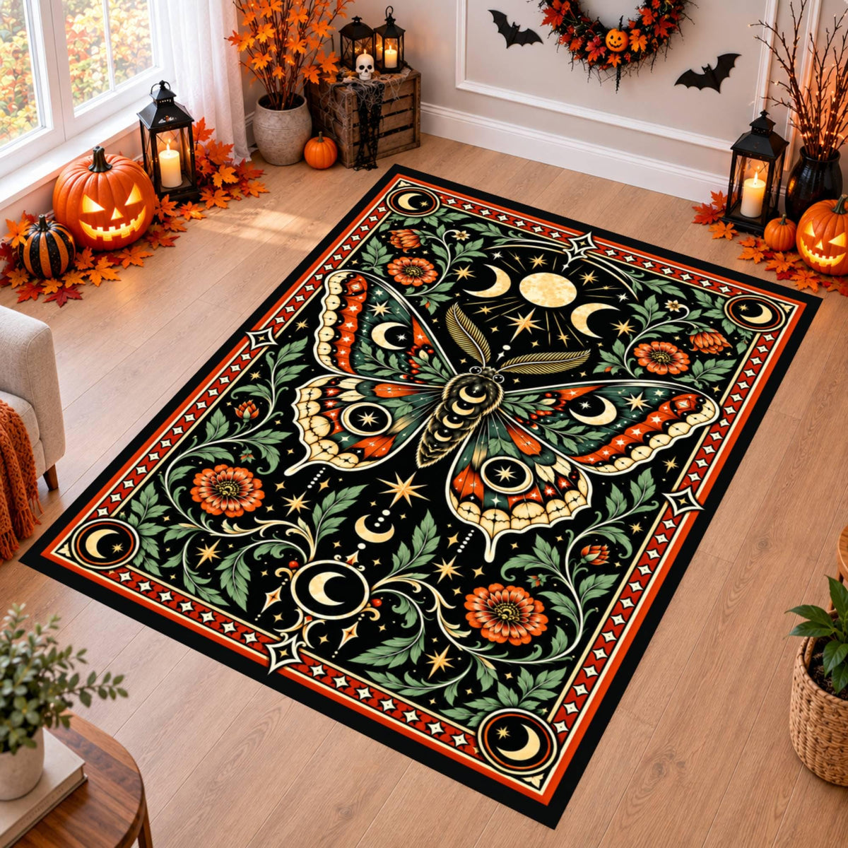 Halloween Moth Rug