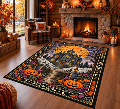 Haunted House Halloween Rug