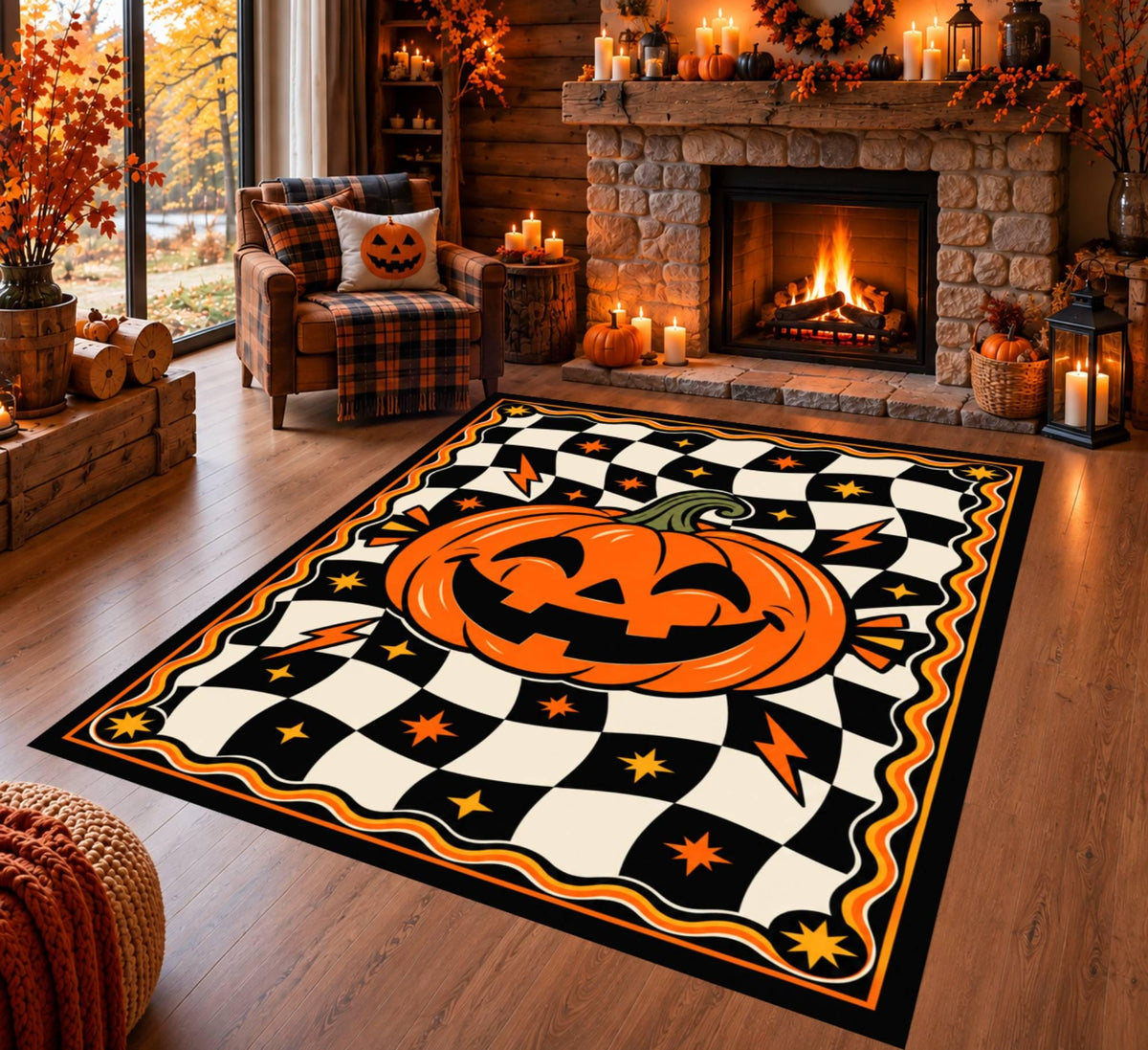 Halloween Pumpkin Rug