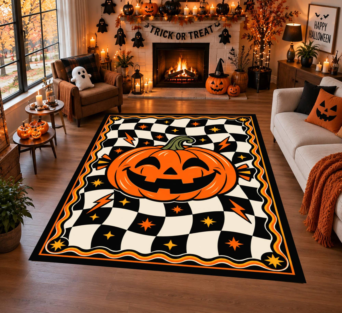 Halloween Pumpkin Rug