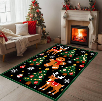 Gingerbread Reindeer Christmas Rug (Kids Room Decor)