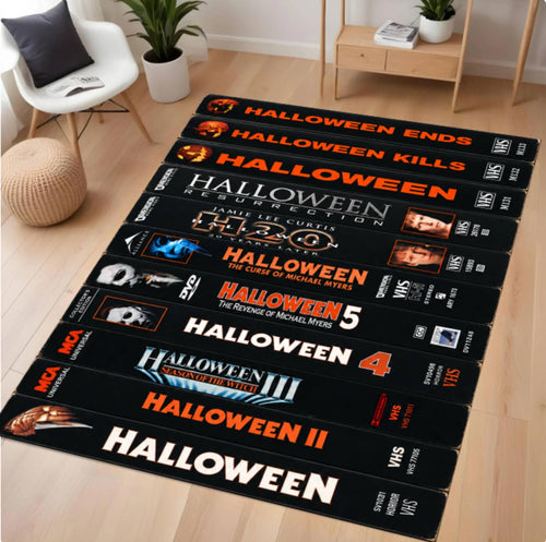 Retro Horror VHS Collection Area Rug