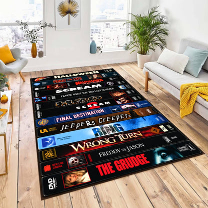 Retro Horror Movie VHS Rug