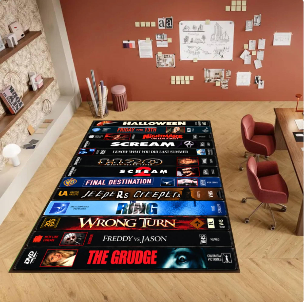 Retro Horror Movie VHS Rug