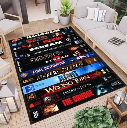Retro Horror Movie VHS Rug