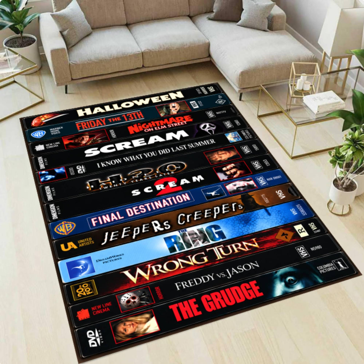 Retro Horror Movie VHS Rug