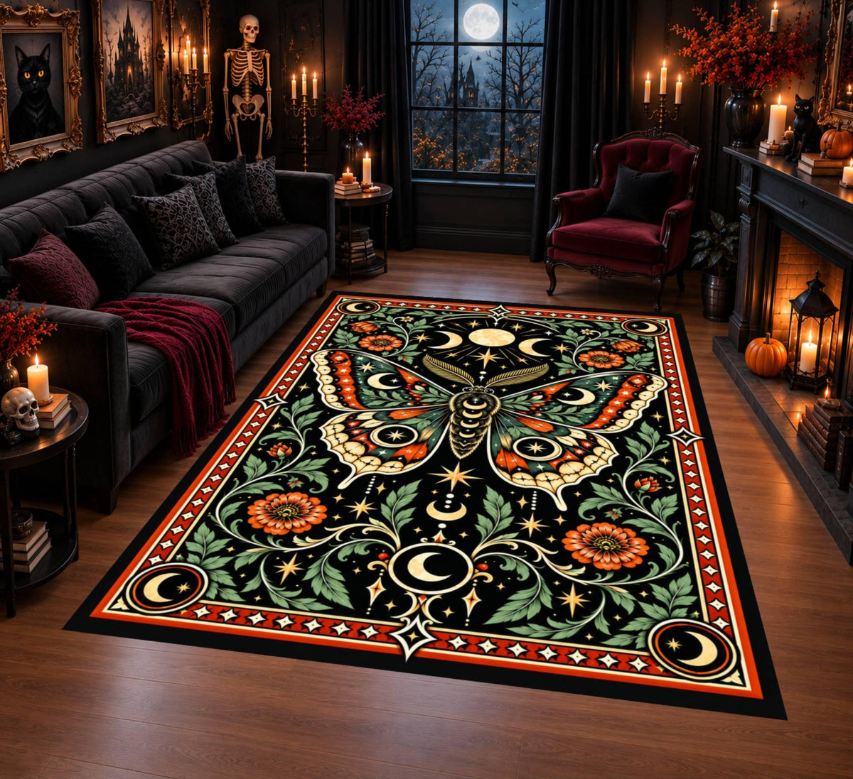 Halloween Moth Rug