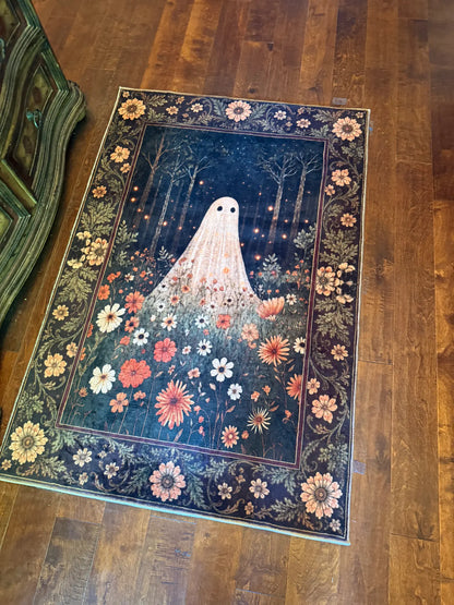 Gothic Halloween Spooky Area Rug Washable Non-Slip